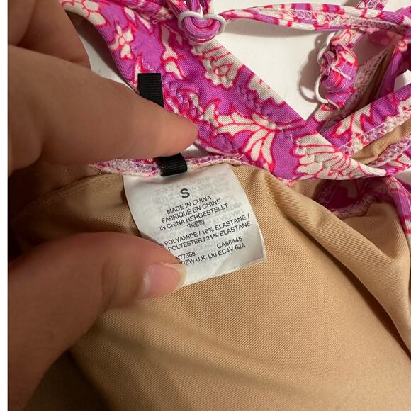 J.crew Natural Ruffle Wrap Bikini In Sz Blockprints Floral S/L - Picture 2 of 7